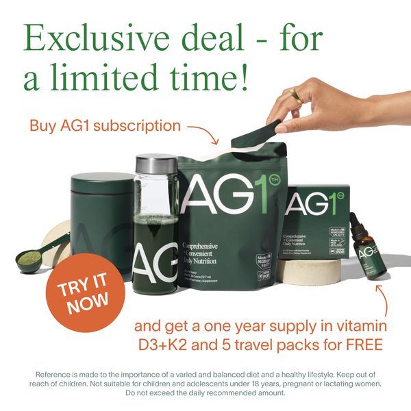 AG1 by Athletic Greens Offer and urgency ad example